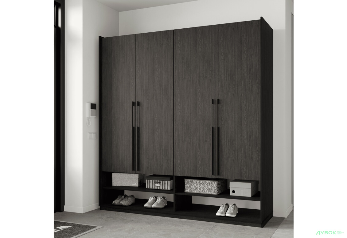 Шкаф Moreli Ramo / Рамо R-0007 4-дверный с полками 196,8 см, венге - Изображение 2 Изображение 2 - Шкаф Moreli Ramo / Рамо R-0007 4-дверный с полками 196,8 см, венге