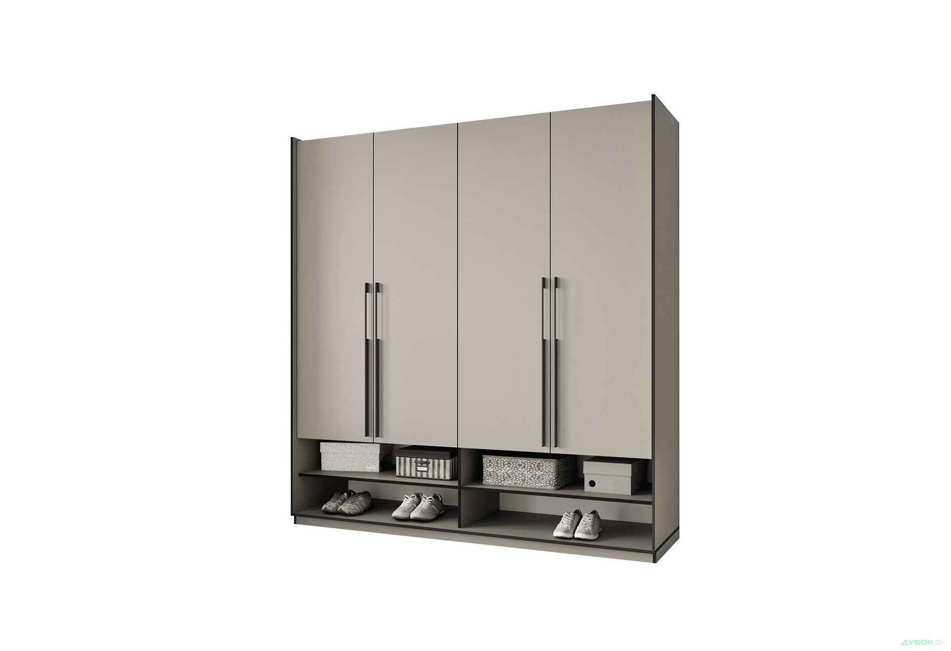 Шафа Moreli Ramo / Рамо R-0007 4-дверна з полицями 196,8 см, кашемір - Зображення 1 Зображення 1 - Шафа Moreli Ramo / Рамо R-0007 4-дверна з полицями 196,8 см, кашемір