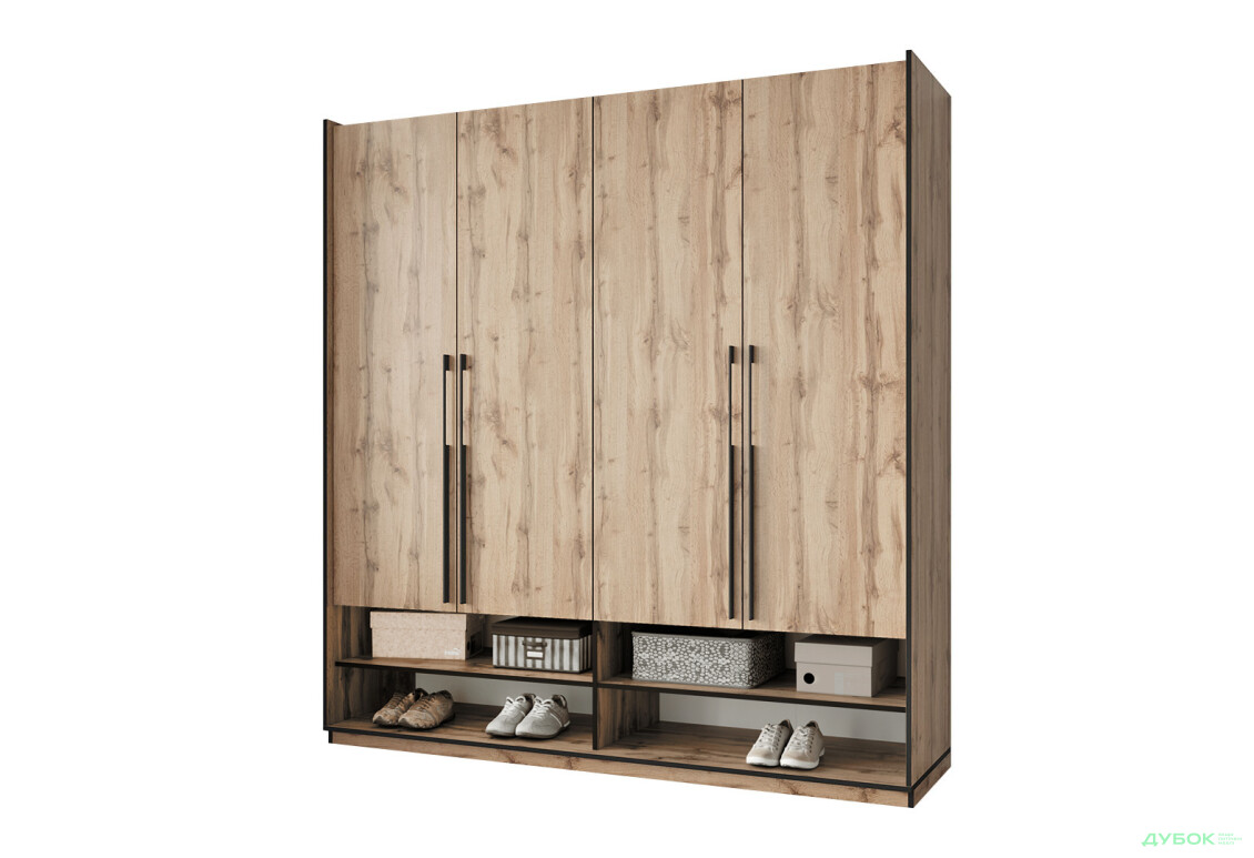 Шафа Moreli Ramo / Рамо R-0007 4-дверна з полицями 196,8 см, дуб аппалачі - Зображення 1 Зображення 1 - Шафа Moreli Ramo / Рамо R-0007 4-дверна з полицями 196,8 см, дуб аппалачі