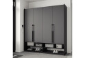 Шафа Moreli Ramo / Рамо R-0010 4-дверна зі штангою справа та полицями 196,8 см, антрацит - Зображення 2 Зображення 2 - Шафа Moreli Ramo / Рамо R-0010 4-дверна зі штангою справа та полицями 196,8 см, антрацит
