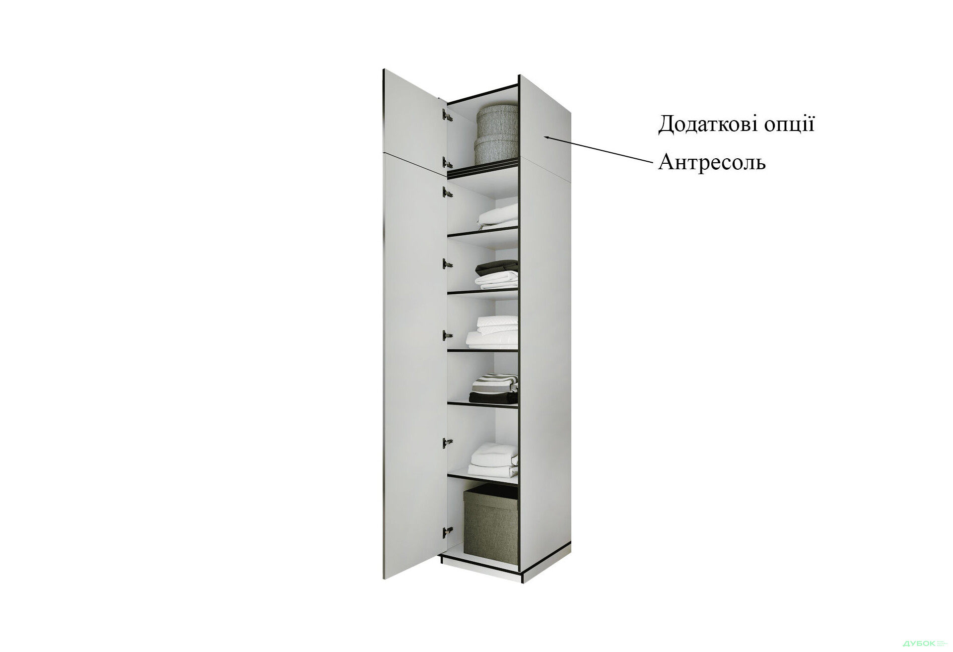 Пенал Moreli Ramo / Рамо R-0011 з полицями 51,8 см, білий - Зображення 6 Зображення 6 - Пенал Moreli Ramo / Рамо R-0011 з полицями 51,8 см, білий