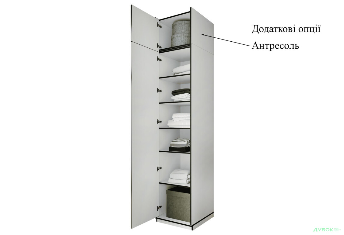 Пенал Moreli Ramo / Рамо R-0011 з полицями 51,8 см, білий - Зображення 6 Зображення 6 - Пенал Moreli Ramo / Рамо R-0011 з полицями 51,8 см, білий