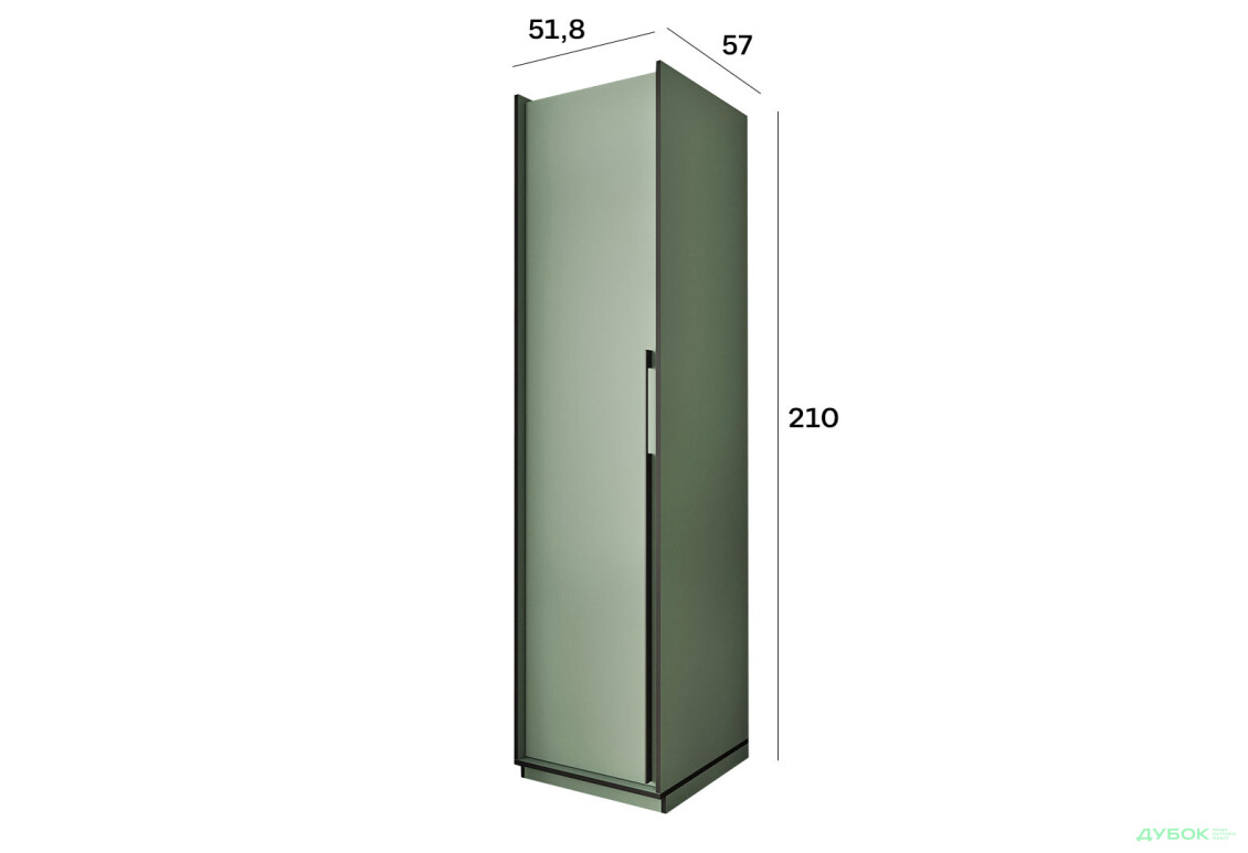 Изображение 3 - Пенал Moreli Ramo / Рамо R-0012 со штангой и полками 51,8 см, зелёный дымчастый