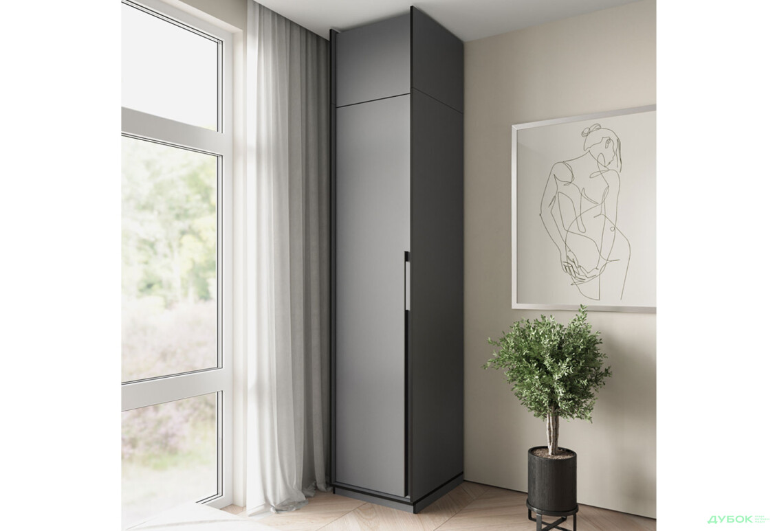 Зображення 2 - Антресоль Moreli Ramo / Рамо R-0021 1-дверна 51,8 см, антрацит