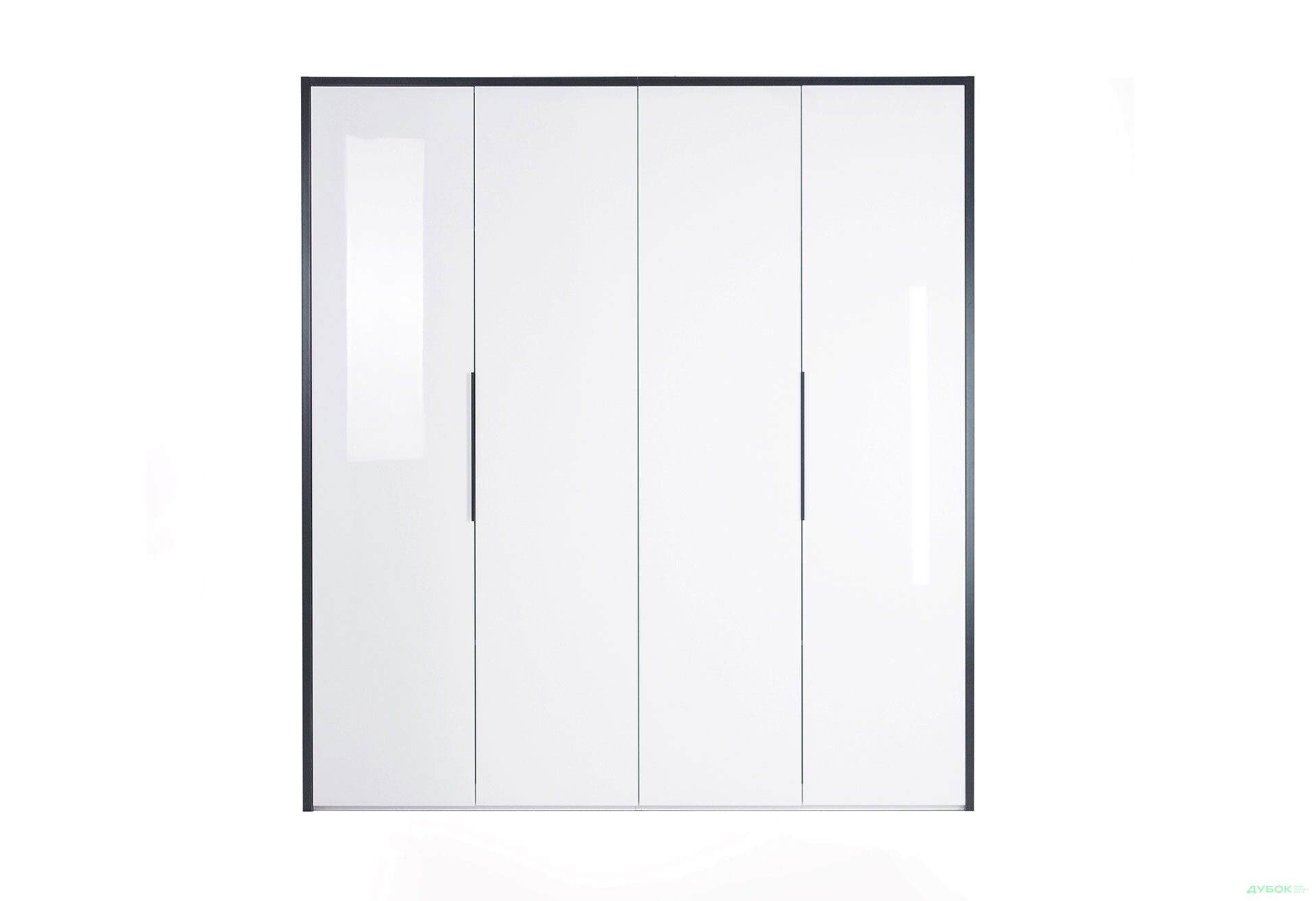 Шафа MiroMark Лука / Lucca 4-дверна 201 см, білий глянець / мат антрацит - Зображення 2 Зображення 2 - Шафа MiroMark Лука / Lucca 4-дверна 201 см, білий глянець / мат антрацит