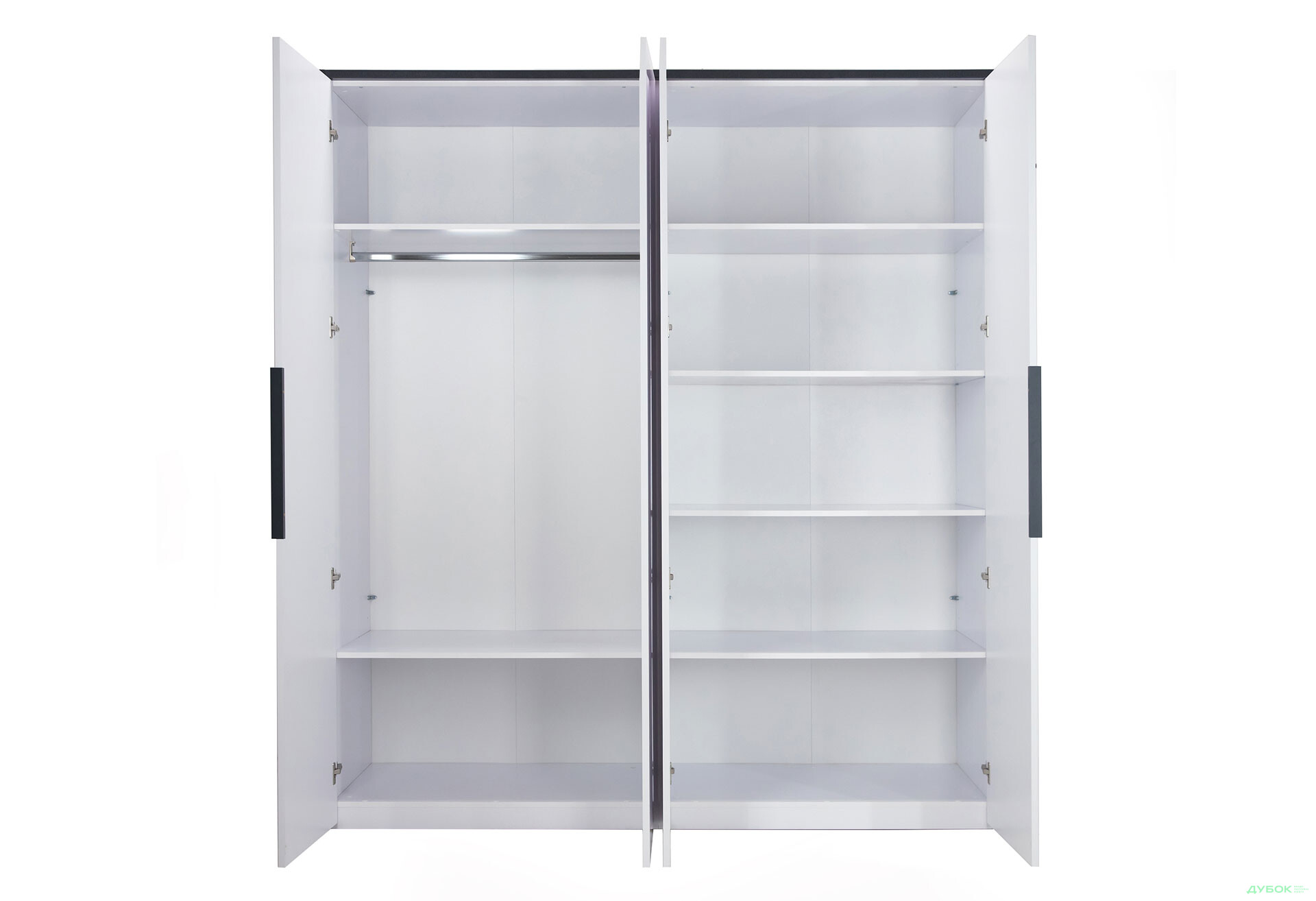 Шафа MiroMark Лука / Lucca 4-дверна 201 см, білий глянець / мат антрацит - Зображення 4 Зображення 4 - Шафа MiroMark Лука / Lucca 4-дверна 201 см, білий глянець / мат антрацит