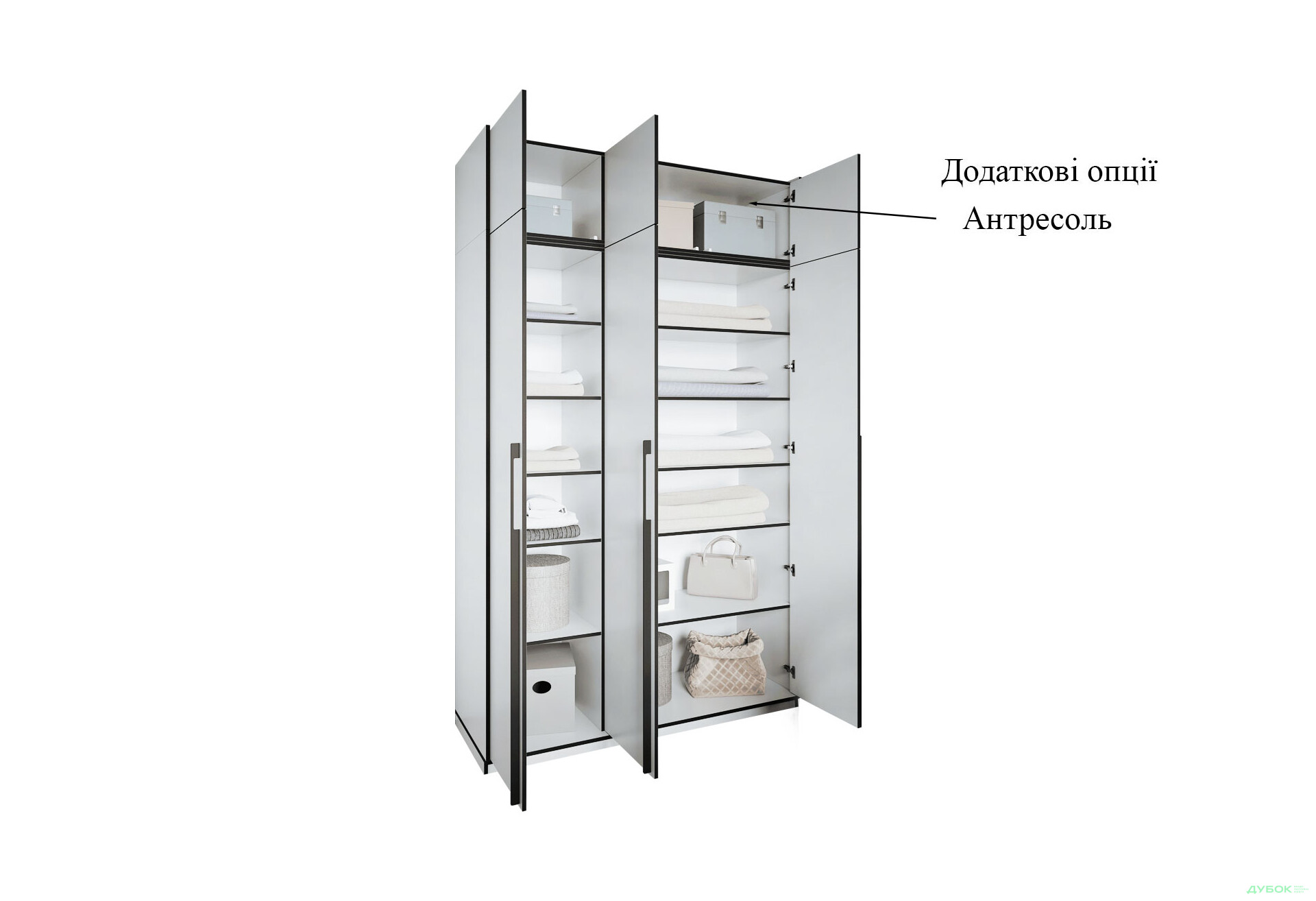 Шафа Moreli Ramo / Рамо R-0015 3-дверна з полицями 148,4 см, біла - Зображення 7 Зображення 7 - Шафа Moreli Ramo / Рамо R-0015 3-дверна з полицями 148,4 см, біла