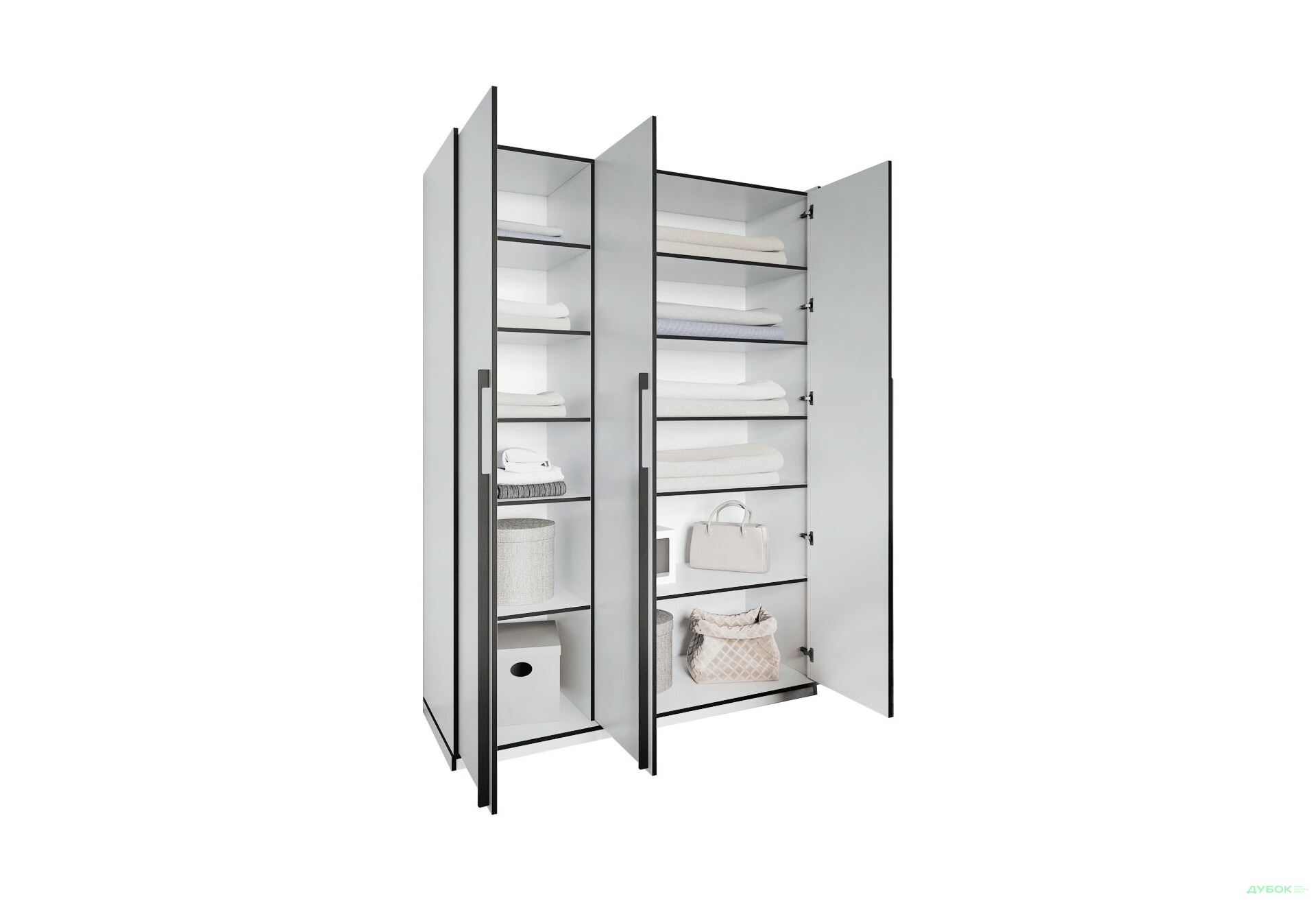 Шафа Moreli Ramo / Рамо R-0015 3-дверна з полицями 148,4 см, біла - Зображення 5 Зображення 5 - Шафа Moreli Ramo / Рамо R-0015 3-дверна з полицями 148,4 см, біла