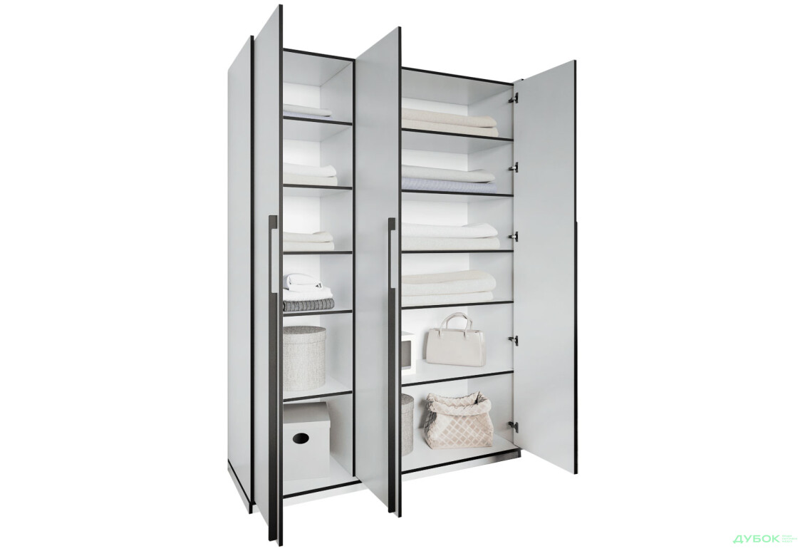 Шафа Moreli Ramo / Рамо R-0015 3-дверна з полицями 148,4 см, біла - Зображення 5 Зображення 5 - Шафа Moreli Ramo / Рамо R-0015 3-дверна з полицями 148,4 см, біла