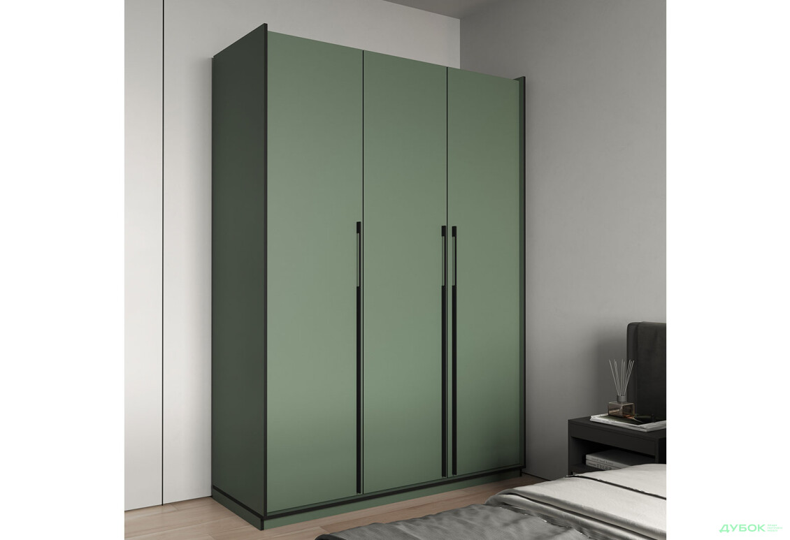 Шафа Moreli Ramo / Рамо R-0015 3-дверна з полицями 148,4 см, зелений димчастий - Зображення 2 Зображення 2 - Шафа Moreli Ramo / Рамо R-0015 3-дверна з полицями 148,4 см, зелений димчастий