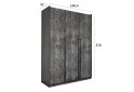 Зображення 3 - Шафа Moreli Ramo / Рамо R-0015 3-дверна з полицями 148,4 см, бетон темний