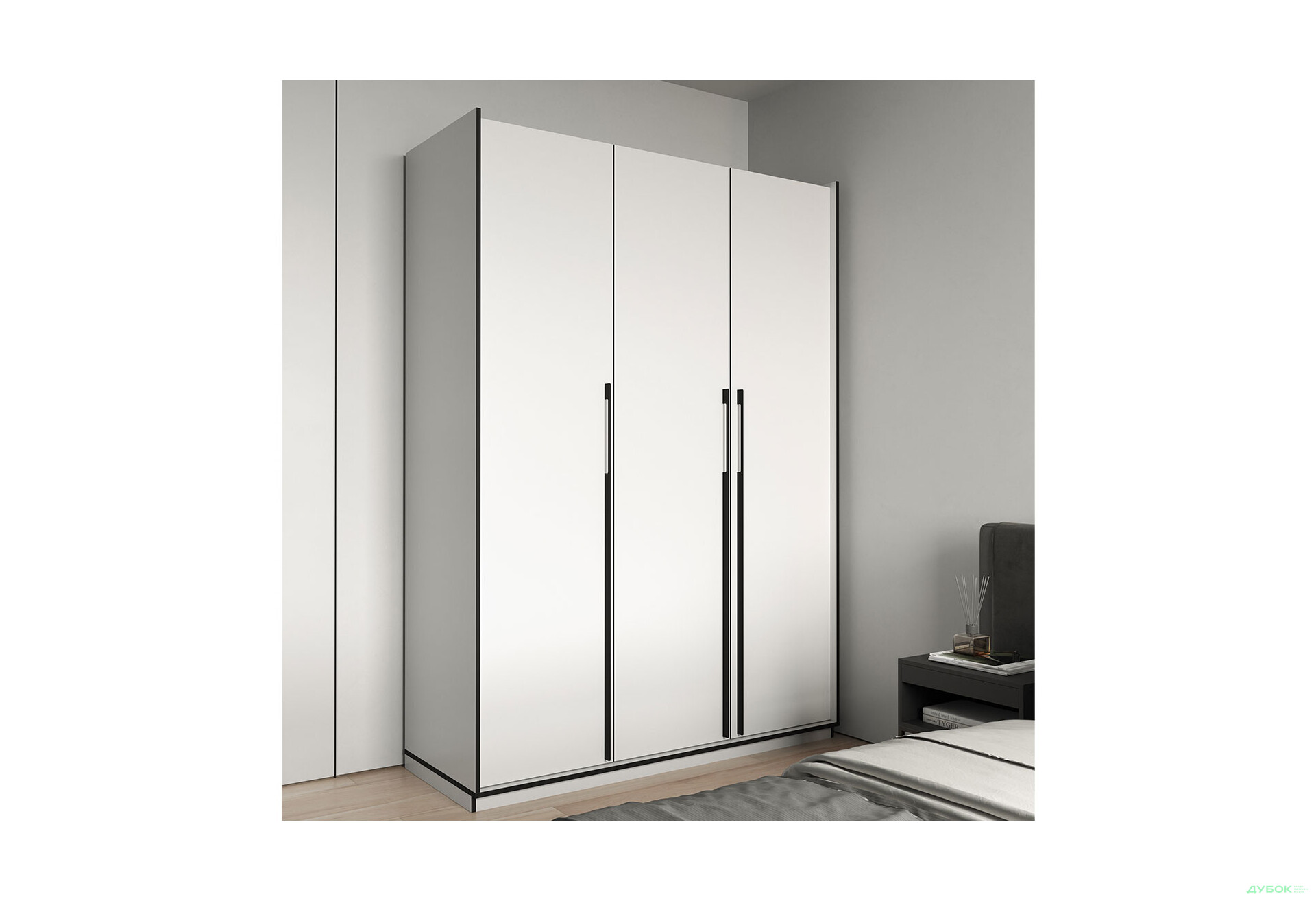 Шафа Moreli Ramo / Рамо R-0016 3-дверна зі штангою та полицями 148,4 см, біла - Зображення 2 Зображення 2 - Шафа Moreli Ramo / Рамо R-0016 3-дверна зі штангою та полицями 148,4 см, біла