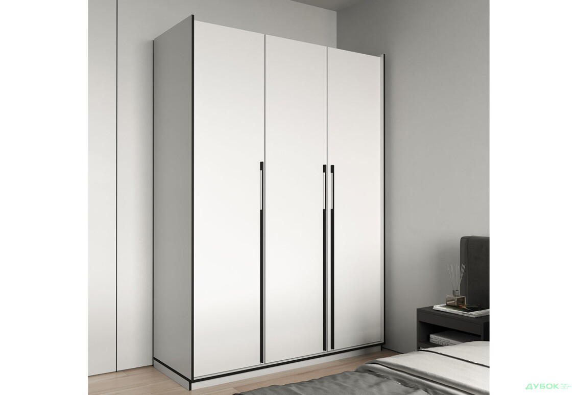 Шафа Moreli Ramo / Рамо R-0016 3-дверна зі штангою та полицями 148,4 см, біла - Зображення 2 Зображення 2 - Шафа Moreli Ramo / Рамо R-0016 3-дверна зі штангою та полицями 148,4 см, біла