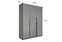Зображення 3 - Шафа Moreli Ramo / Рамо R-0016 3-дверна зі штангою та полицями 148,4 см, антрацит