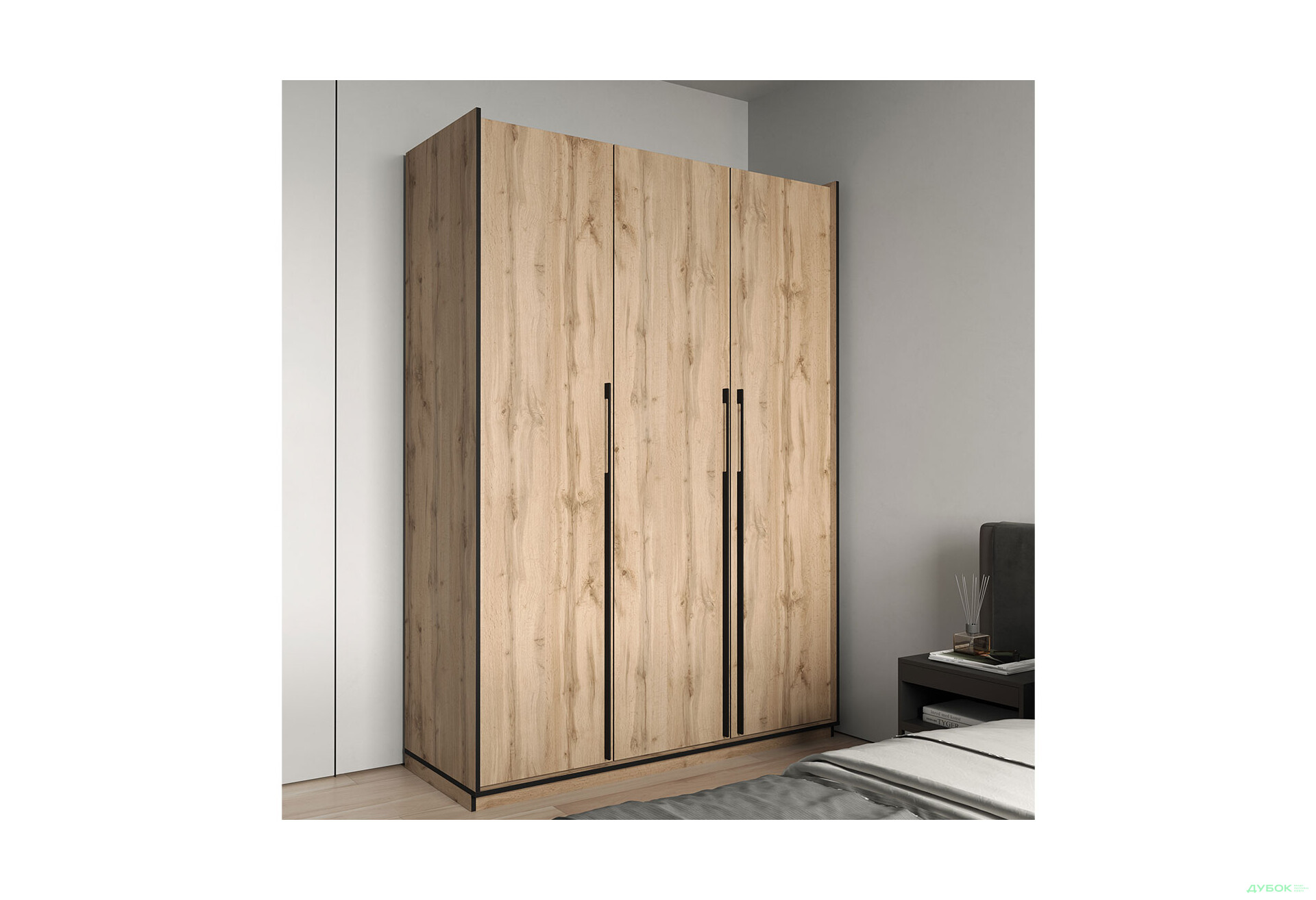 Изображение 2 - Шкаф Moreli Ramo / Рамо R-0016 3-дверный со штангой и полками 148,4 см, дуб аппалачи
