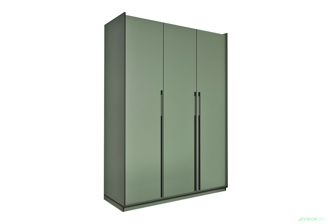 Шафа Moreli Ramo / Рамо R-0016 3-дверна зі штангою та полицями 148,4 см, зелений димчастий - Зображення 1 Зображення 1 - Шафа Moreli Ramo / Рамо R-0016 3-дверна зі штангою та полицями 148,4 см, зелений димчастий