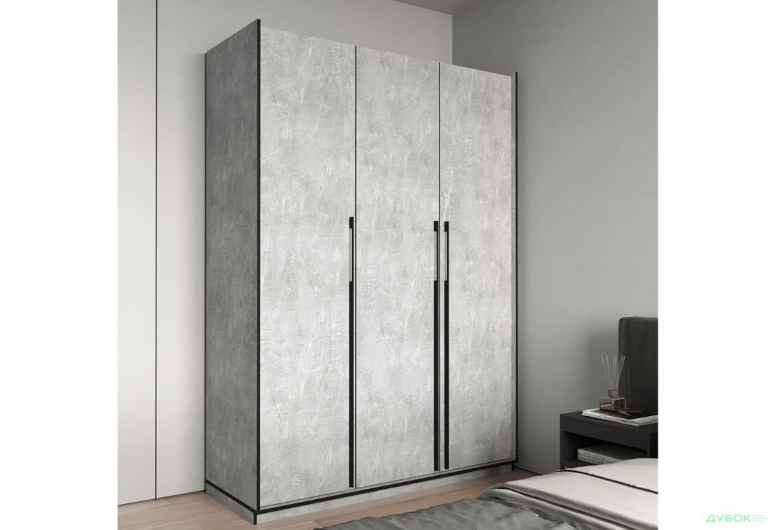 Шафа Moreli Ramo / Рамо R-0016 3-дверна зі штангою та полицями 148,4 см, бетон - Зображення 2 Зображення 2 - Шафа Moreli Ramo / Рамо R-0016 3-дверна зі штангою та полицями 148,4 см, бетон