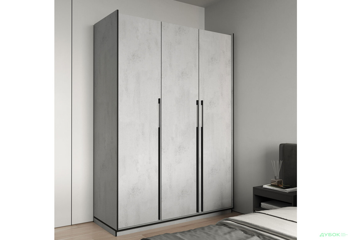 Шкаф Moreli Ramo / Рамо R-0016 3-дверный со штангой и полками 148,4 см, бетон тефра - Изображение 2 Изображение 2 - Шкаф Moreli Ramo / Рамо R-0016 3-дверный со штангой и полками 148,4 см, бетон тефра