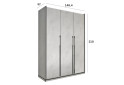 Зображення 3 - Шафа Moreli Ramo / Рамо R-0016 3-дверна зі штангою та полицями 148,4 см, бетон тефра