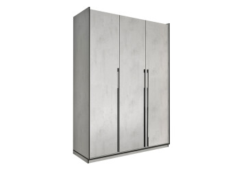 Шафа Moreli Ramo / Рамо R-0016 3-дверна зі штангою та полицями 148,4 см, бетон тефра