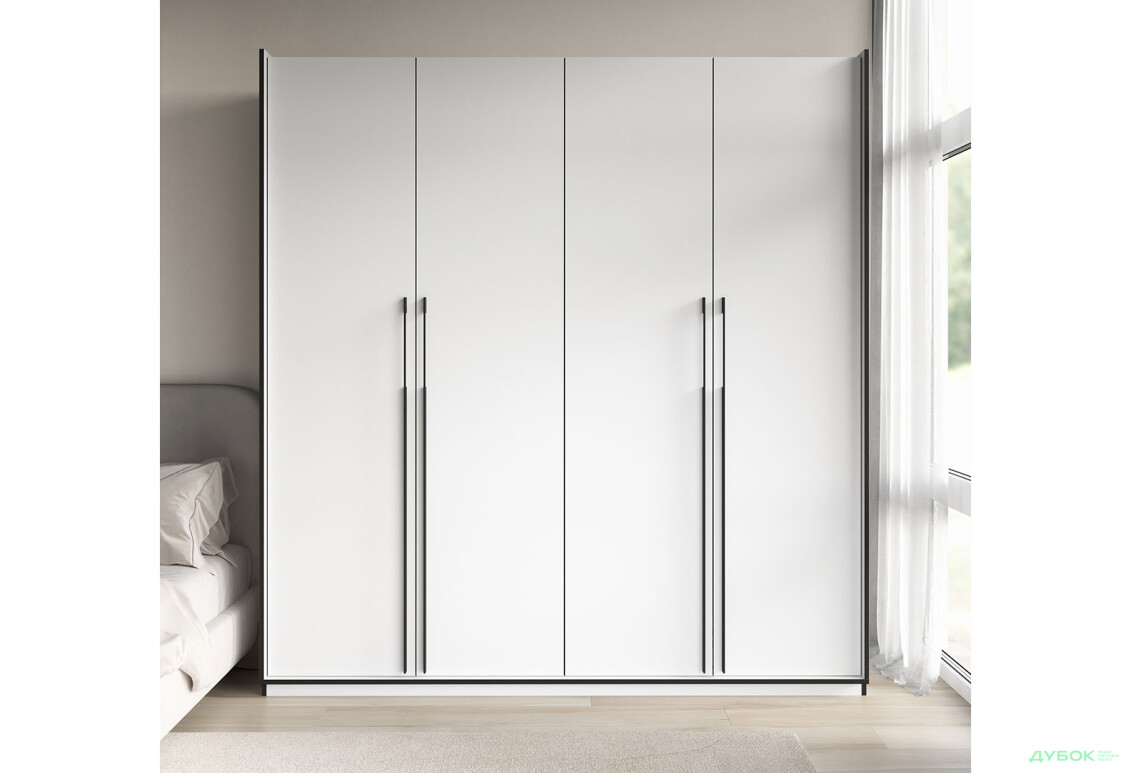 Шафа Moreli Ramo / Рамо R-0017 4-дверна з полицями 196,8 см, біла - Зображення 2 Зображення 2 - Шафа Moreli Ramo / Рамо R-0017 4-дверна з полицями 196,8 см, біла