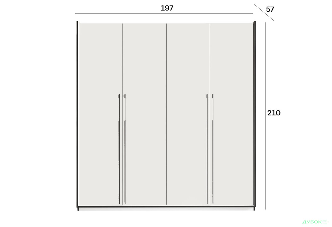 Шафа Moreli Ramo / Рамо R-0017 4-дверна з полицями 196,8 см, біла - Зображення 4 Зображення 4 - Шафа Moreli Ramo / Рамо R-0017 4-дверна з полицями 196,8 см, біла