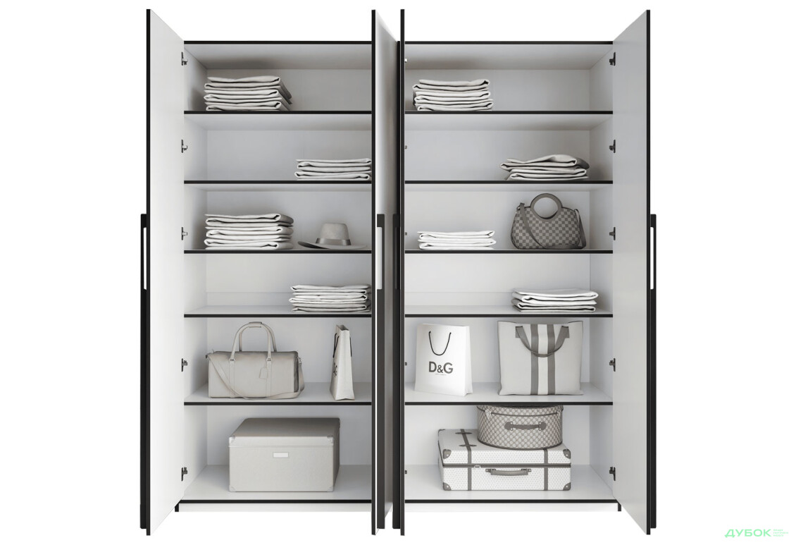 Шафа Moreli Ramo / Рамо R-0017 4-дверна з полицями 196,8 см, біла - Зображення 5 Зображення 5 - Шафа Moreli Ramo / Рамо R-0017 4-дверна з полицями 196,8 см, біла