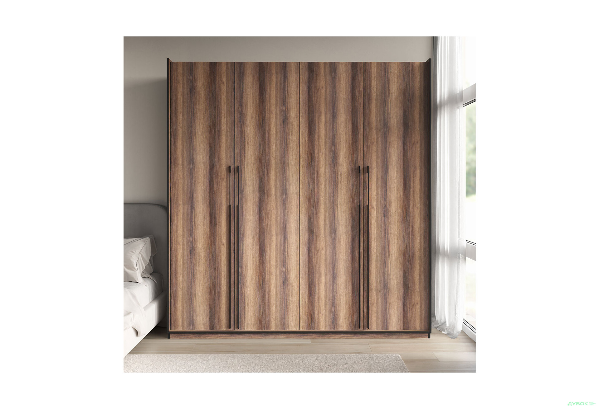 Шкаф Moreli Ramo / Рамо R-0017 4-дверный с полками 196,8 см, дуб кверкус - Изображение 2 Изображение 2 - Шкаф Moreli Ramo / Рамо R-0017 4-дверный с полками 196,8 см, дуб кверкус