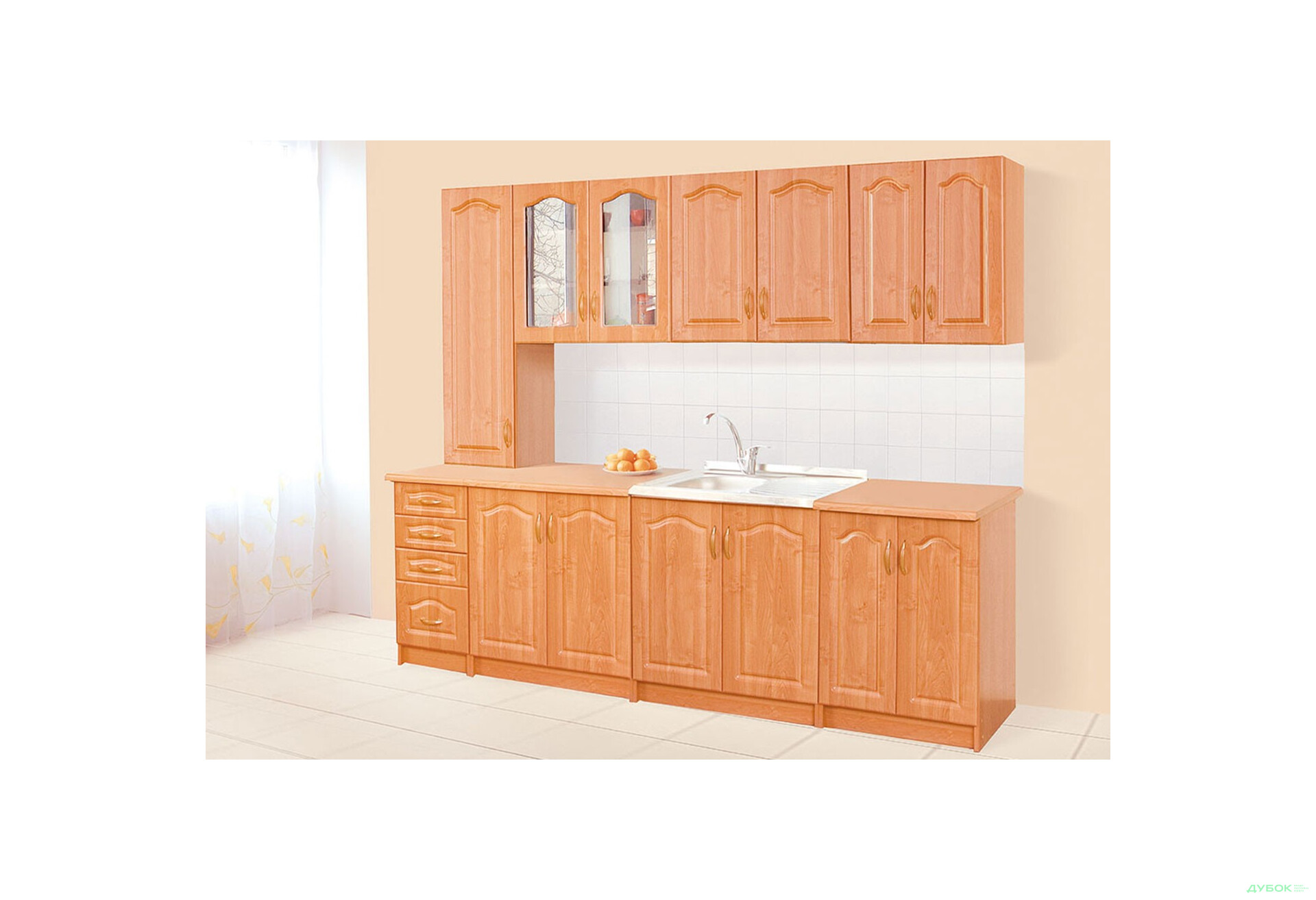 Кухня Оля Цветная 2.6 с пеналом Свит Меблив - Изображение 1 Изображение 1 - Кухня Оля Цветная 2.6 с пеналом Свит Меблив