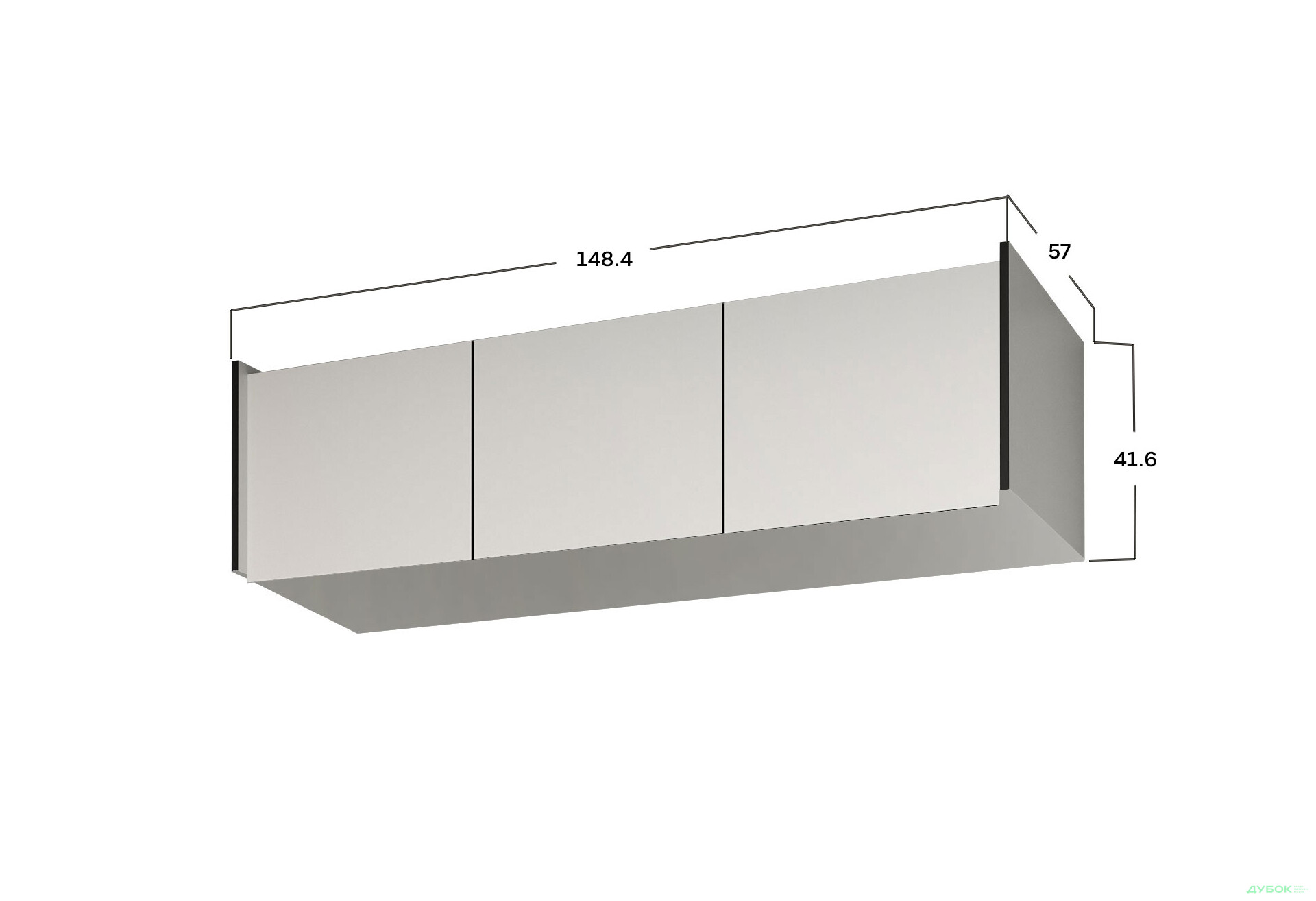 Изображение 3 - Антресоль Moreli Ramo / Рамо R-0023 3-дверная 148,4 см, белый