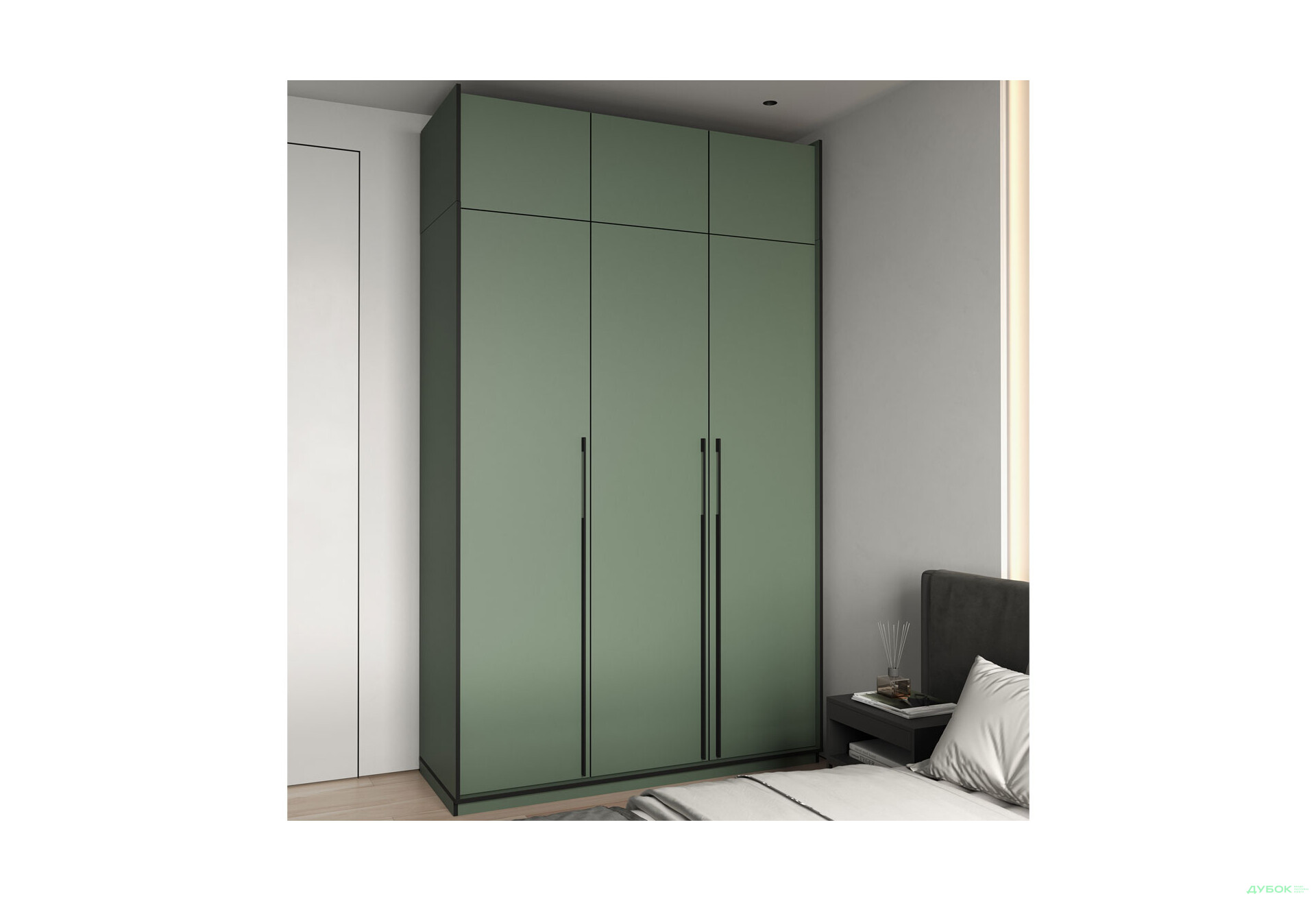 Антресоль Moreli Ramo / Рамо R-0023 3-дверная 148,4 см, зеленый дымчатый - Изображение 2 Изображение 2 - Антресоль Moreli Ramo / Рамо R-0023 3-дверная 148,4 см, зеленый дымчатый