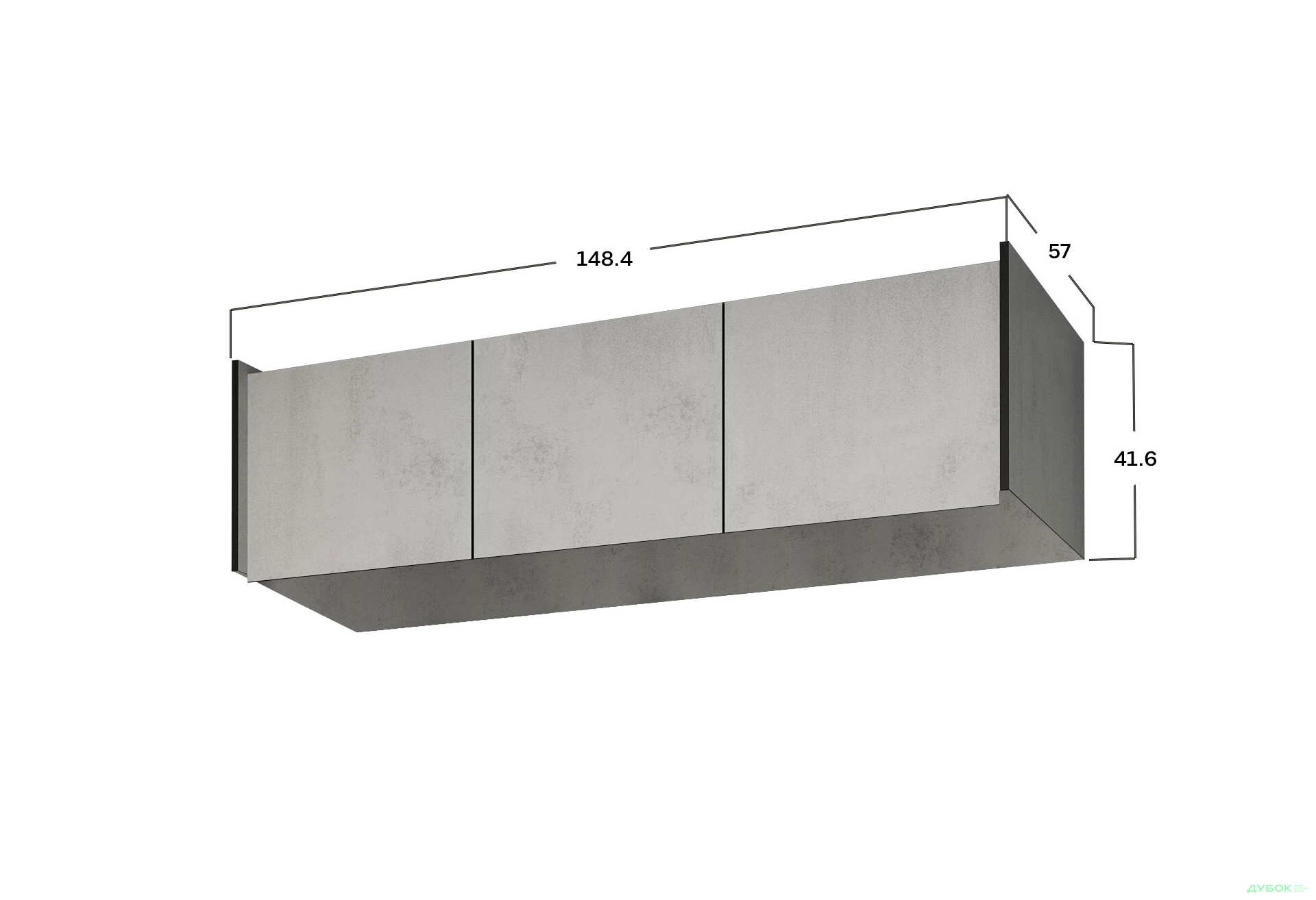 Антресоль Moreli Ramo / Рамо R-0023 3-дверная 148,4 см, бетон тефра - Изображение 3 Изображение 3 - Антресоль Moreli Ramo / Рамо R-0023 3-дверная 148,4 см, бетон тефра