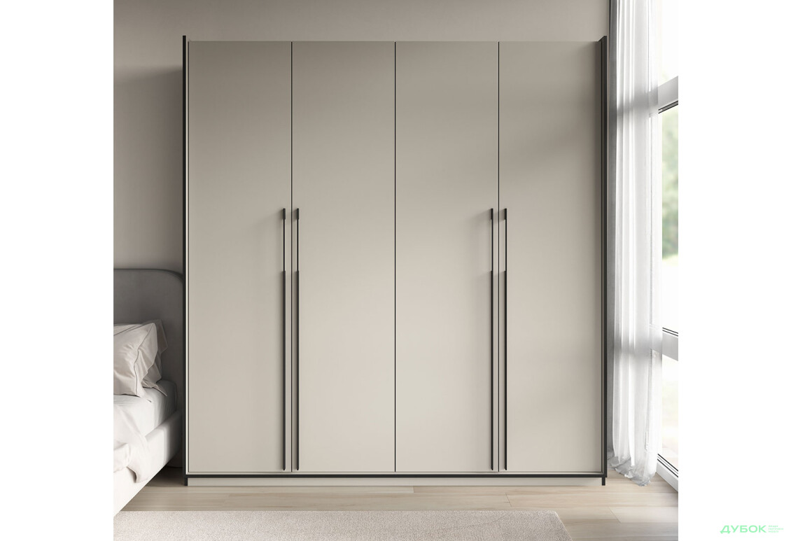 Шафа Moreli Ramo / Рамо R-0019 4-дверна зі штангою зліва і полицями 196,8 см, кашемір - Зображення 2 Зображення 2 - Шафа Moreli Ramo / Рамо R-0019 4-дверна зі штангою зліва і полицями 196,8 см, кашемір