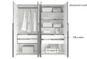 Изображение 5 - Шкаф Moreli Ramo / Рамо R-0019 4-дверный со штангой слева и полками 196,8 см, бетон