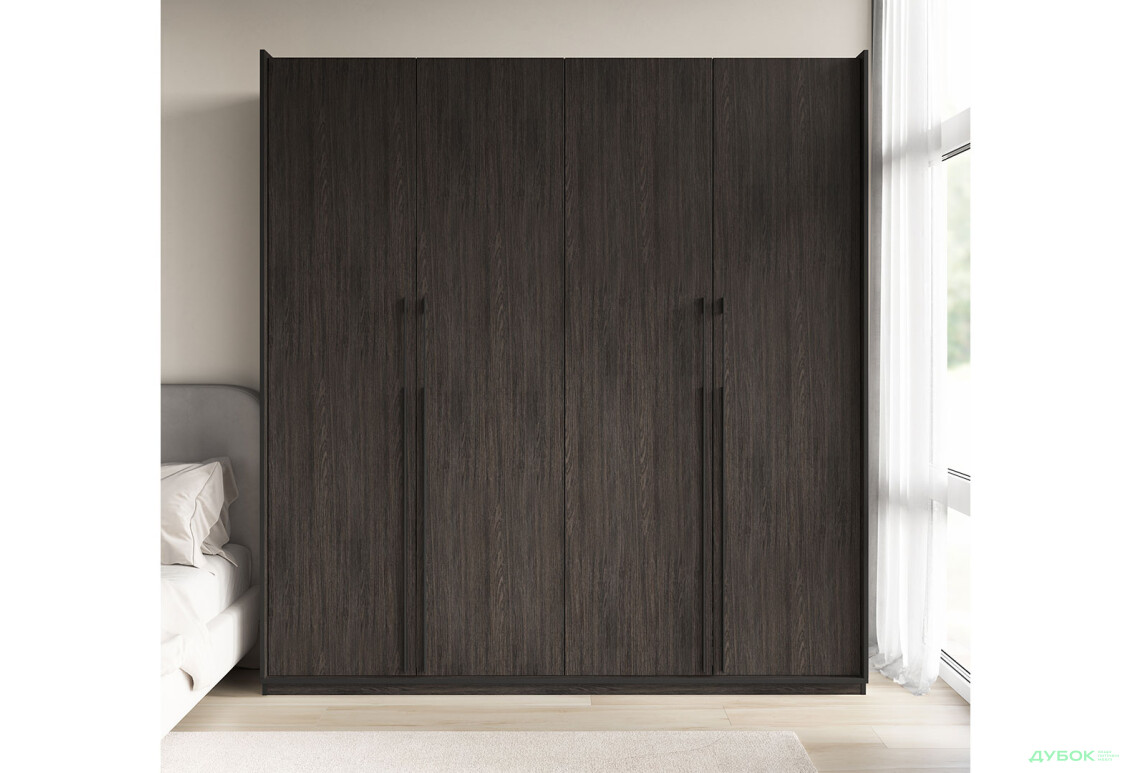 Шкаф Moreli Ramo / Рамо R-0020 4-дверный со штангой справа и полками 196,8 см, венге - Изображение 2 Изображение 2 - Шкаф Moreli Ramo / Рамо R-0020 4-дверный со штангой справа и полками 196,8 см, венге