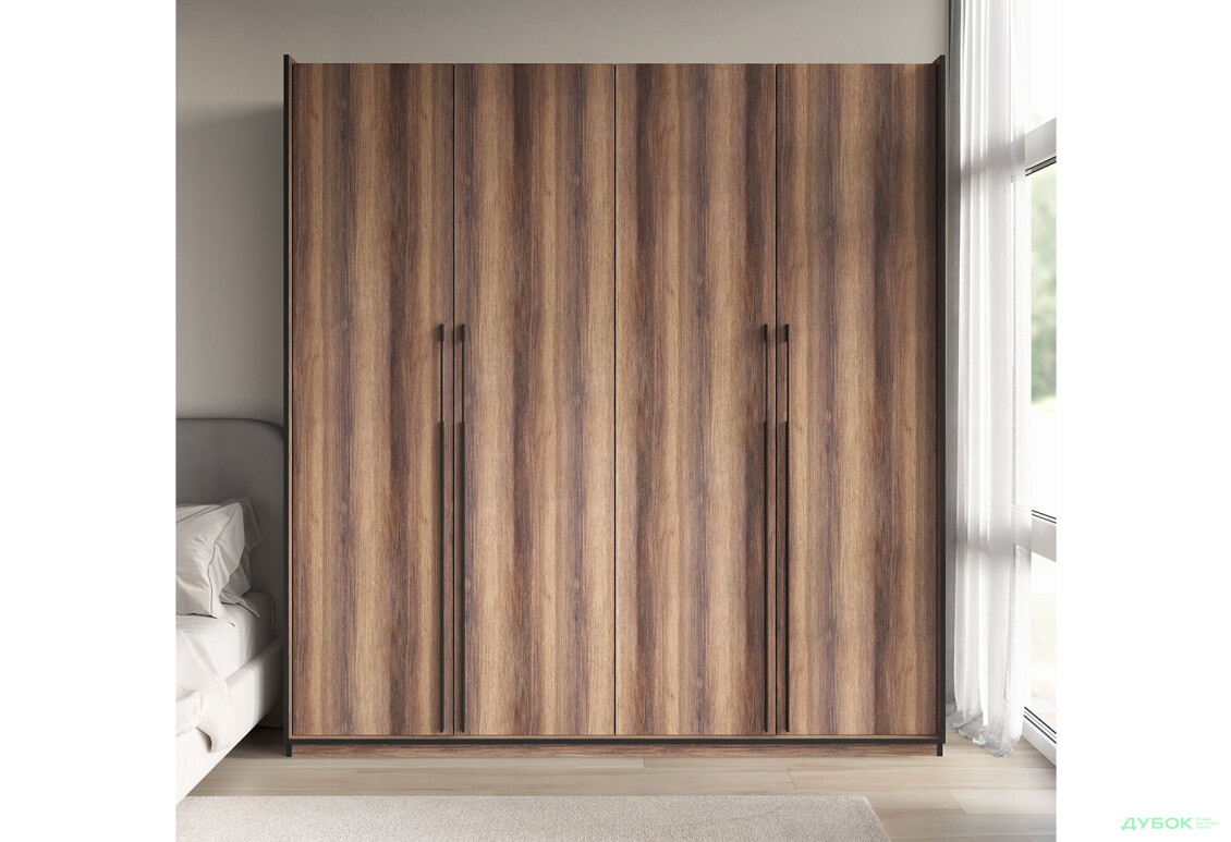 Шкаф Moreli Ramo / Рамо R-0020 4-дверный со штангой справа и полками 196,8 см, дуб кверкус - Изображение 2 Изображение 2 - Шкаф Moreli Ramo / Рамо R-0020 4-дверный со штангой справа и полками 196,8 см, дуб кверкус