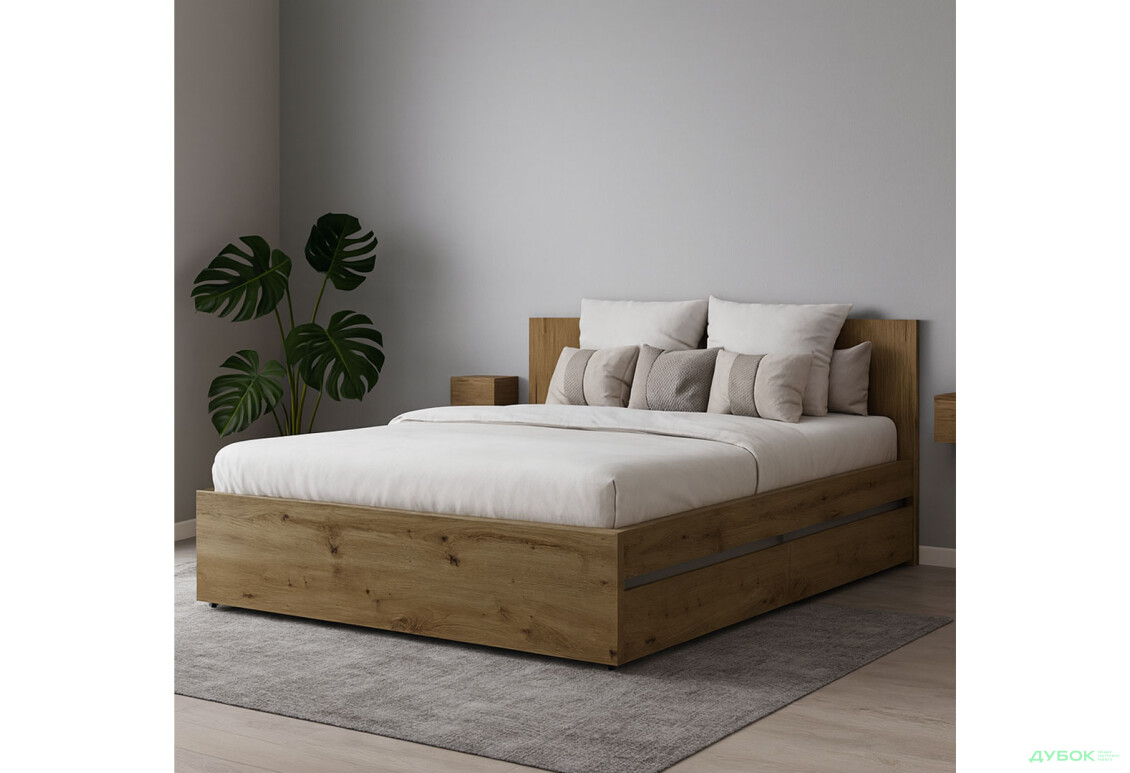 Изображение 2 - Кровать Идея Garant 160х200 см со вкладом и ящиками, дуб артизан / нимфея альба