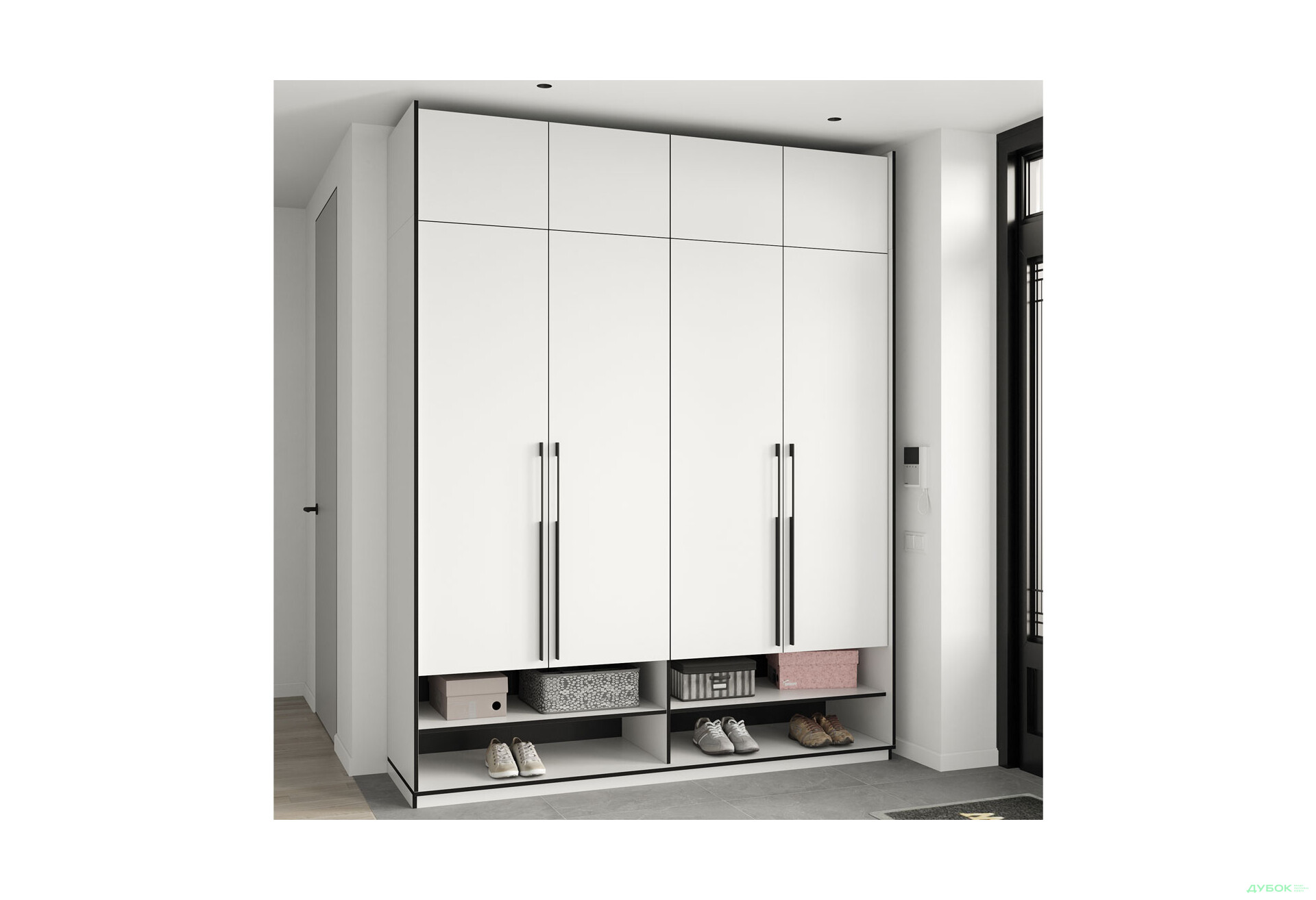 Антресоль Moreli Ramo / Рамо R-0024 4-дверная 196,8 см, белый - Изображение 2 Изображение 2 - Антресоль Moreli Ramo / Рамо R-0024 4-дверная 196,8 см, белый