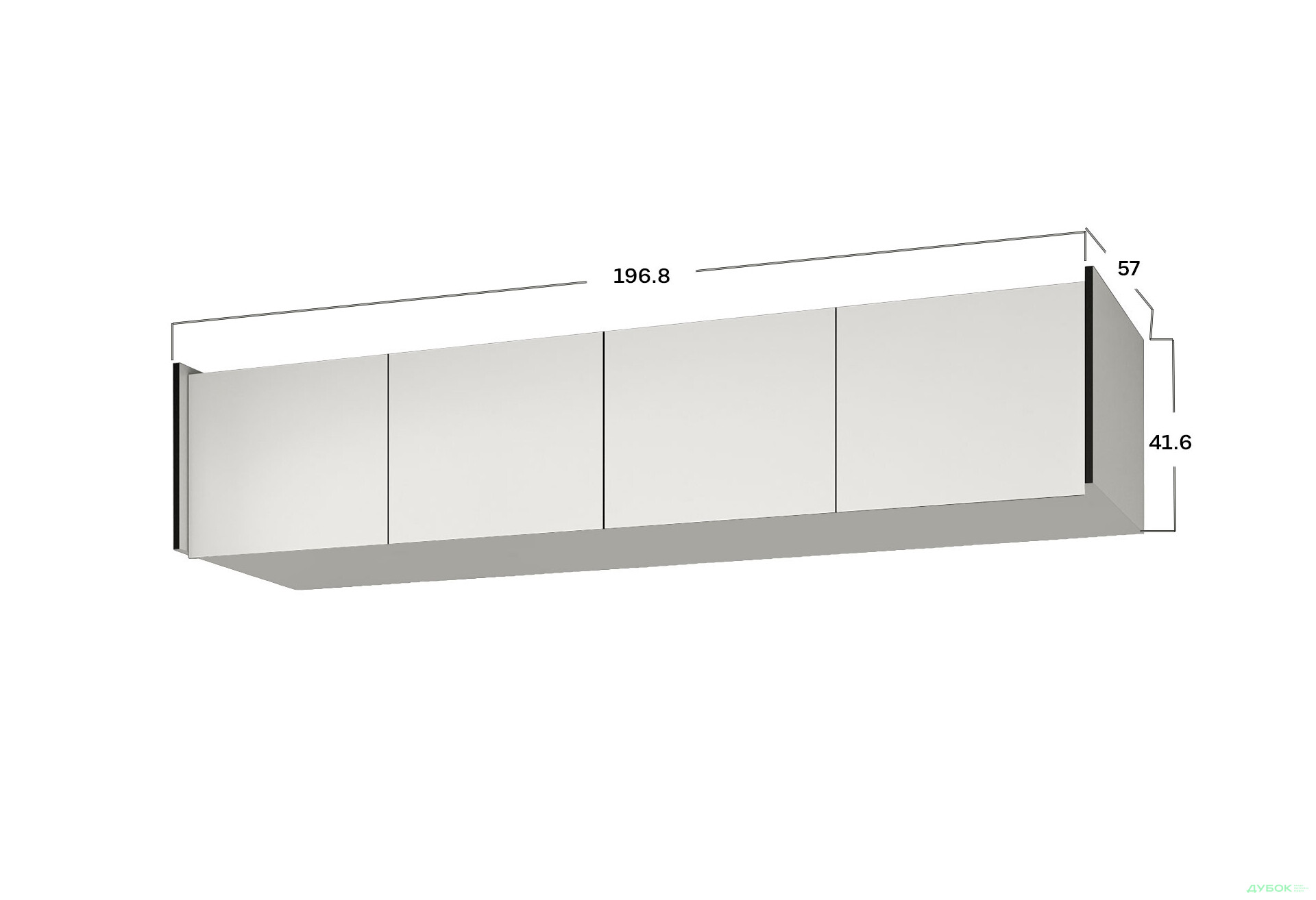 Антресоль Moreli Ramo / Рамо R-0024 4-дверная 196,8 см, белый - Изображение 3 Изображение 3 - Антресоль Moreli Ramo / Рамо R-0024 4-дверная 196,8 см, белый