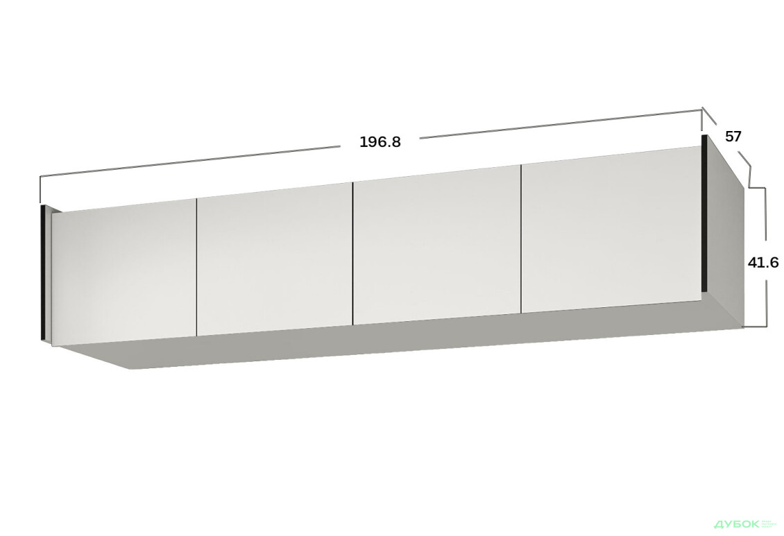 Антресоль Moreli Ramo / Рамо R-0024 4-дверная 196,8 см, белый - Изображение 3 Изображение 3 - Антресоль Moreli Ramo / Рамо R-0024 4-дверная 196,8 см, белый