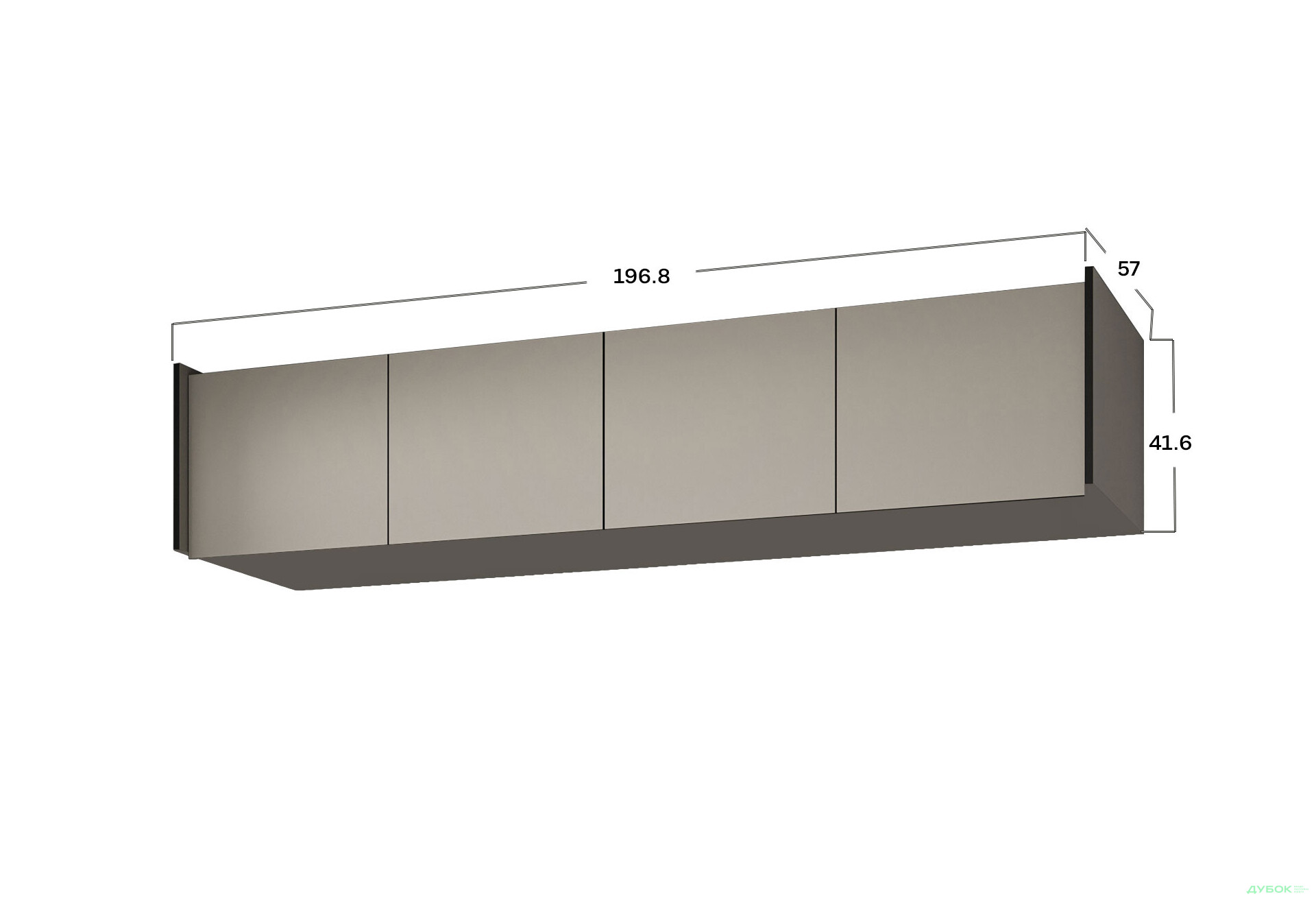 Зображення 3 - Антресоль Moreli Ramo / Рамо R-0024 4-дверна 196,8 см, кашемір