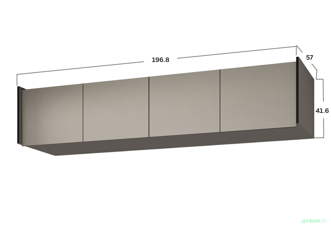 Зображення 3 - Антресоль Moreli Ramo / Рамо R-0024 4-дверна 196,8 см, кашемір