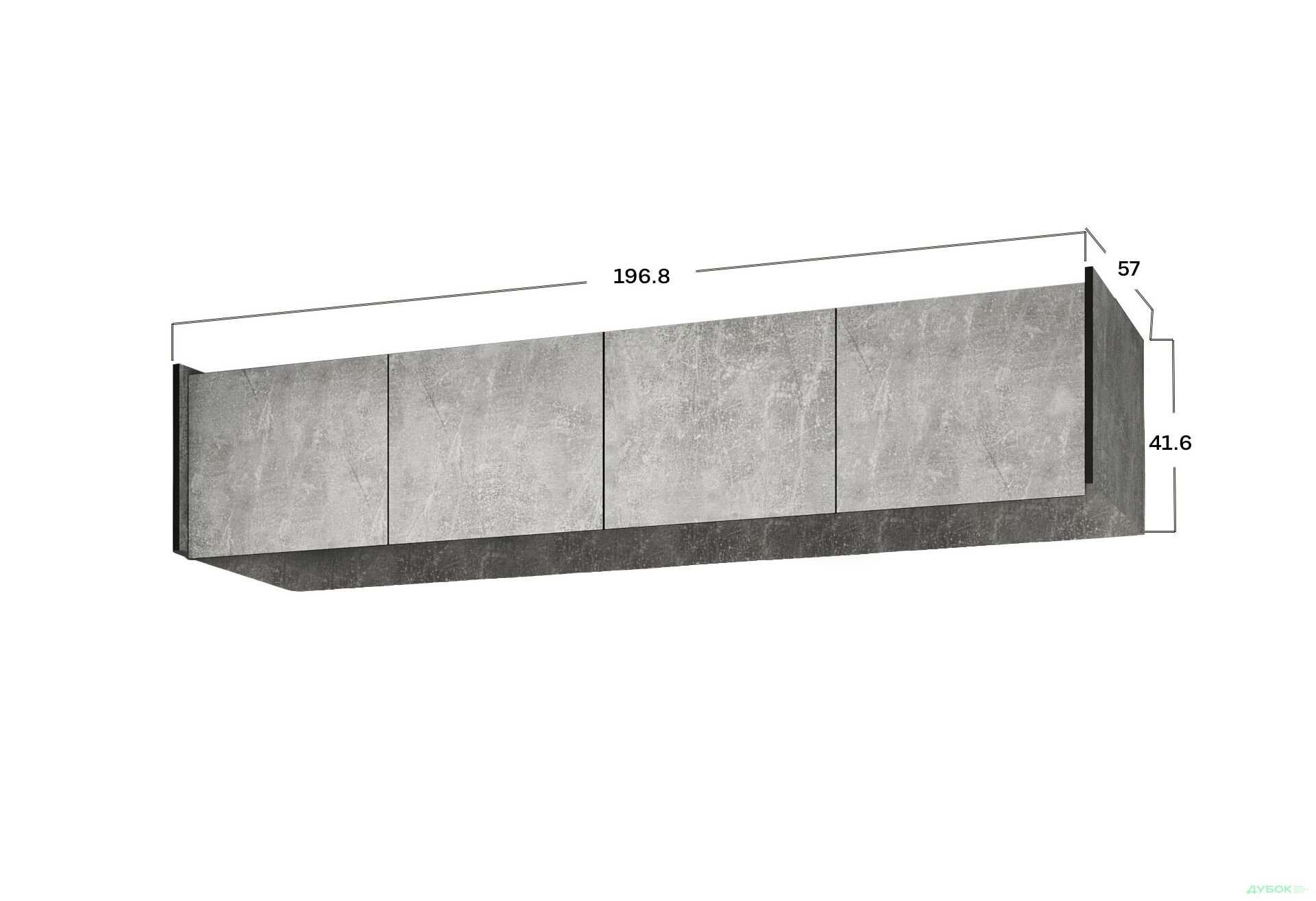 Зображення 3 - Антресоль Moreli Ramo / Рамо R-0024 4-дверна 196,8 см, бетон