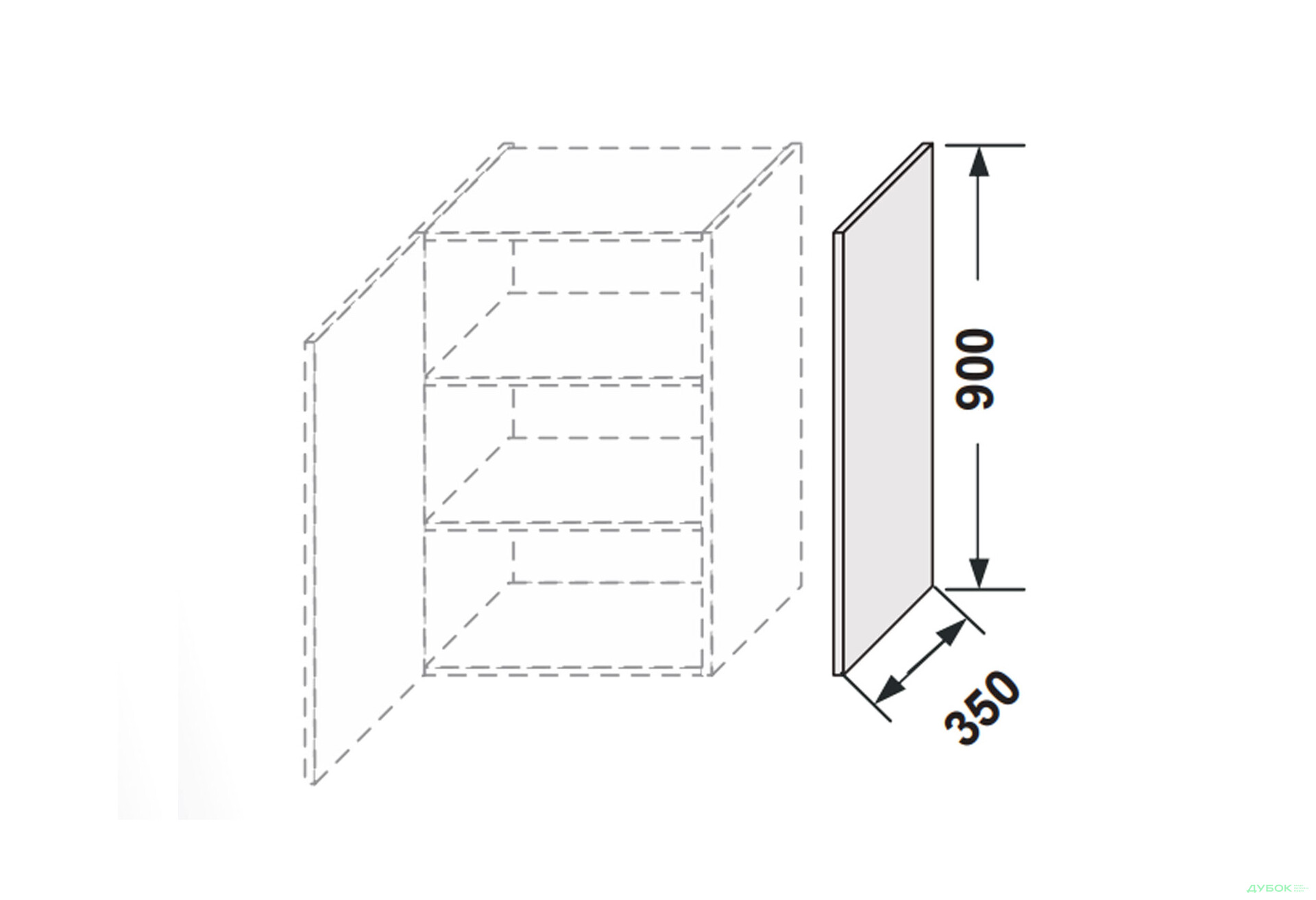 Бічна панель верхня 900мм Мері / Mary MiroMark - Зображення 2 Зображення 2 - Бічна панель верхня 900мм Мері / Mary MiroMark