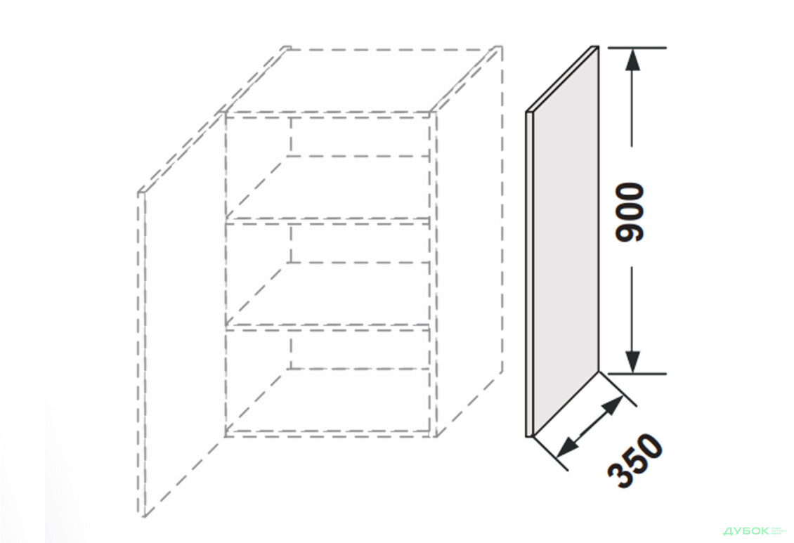 Бічна панель верхня 900мм Мері / Mary MiroMark - Зображення 2 Зображення 2 - Бічна панель верхня 900мм Мері / Mary MiroMark