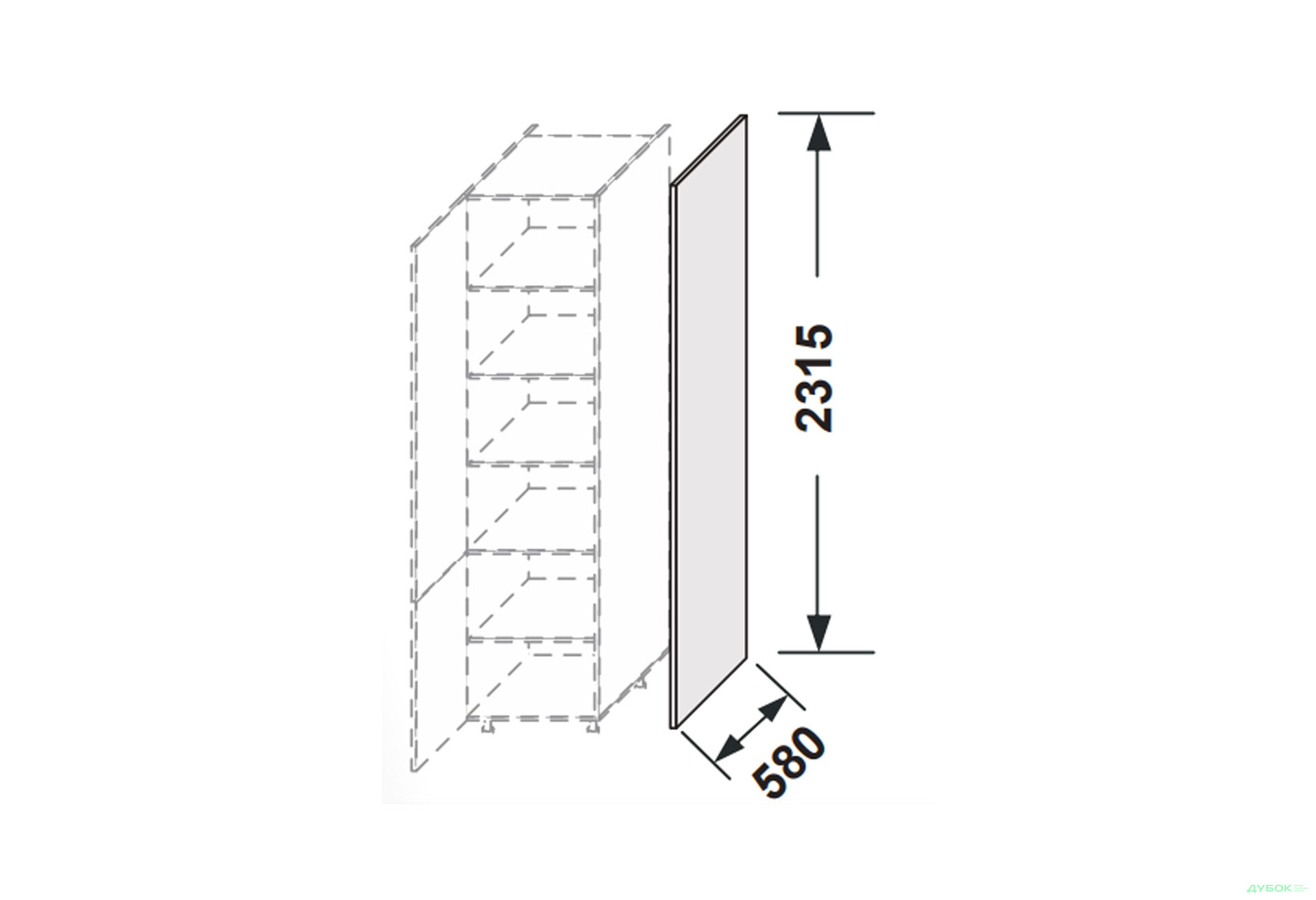 Изображение 2 - Боковая панель пенал 2320мм Мэри / Mary МироМарк
