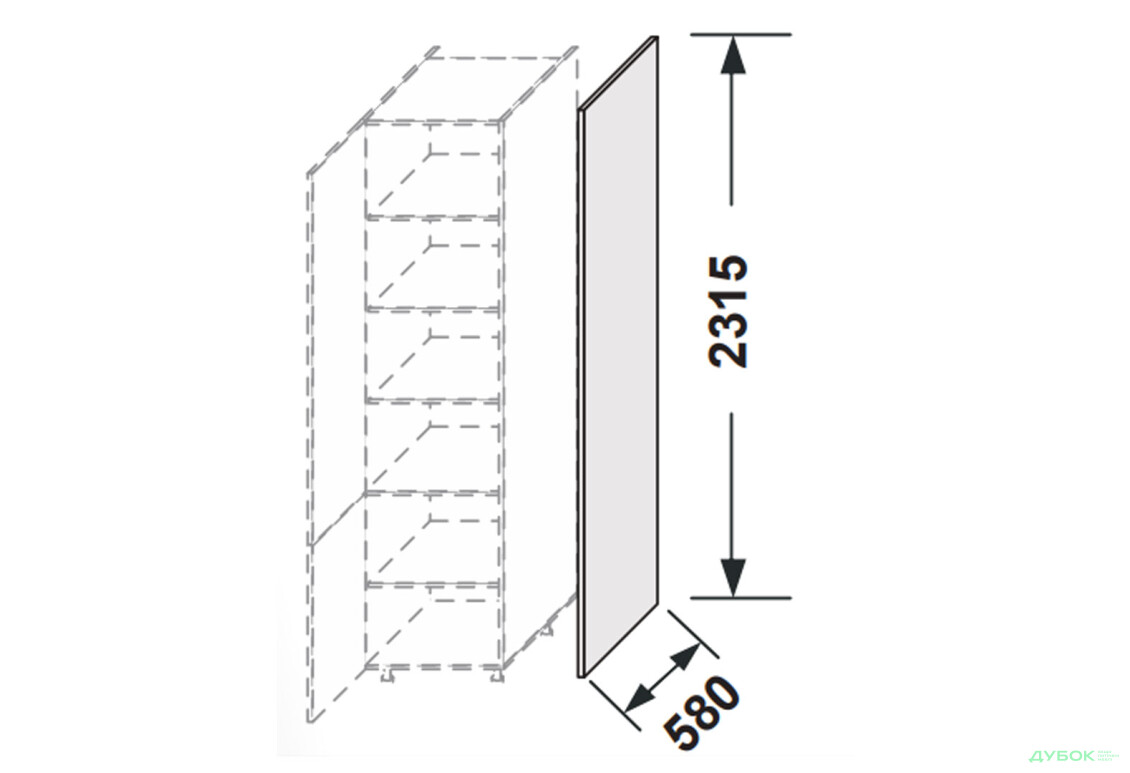 Изображение 2 - Боковая панель пенал 2320мм Мэри / Mary МироМарк