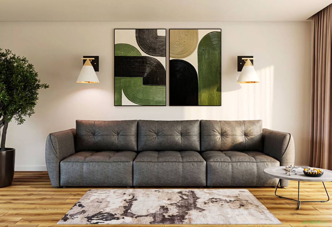 Диван UMa Альб 3S / ALB 3С 349х123 см розкладний сірий (Wind 82) - Зображення 2 Зображення 2 - Диван UMa Альб 3S / ALB 3С 349х123 см розкладний сірий (Wind 82)