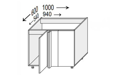 Низ кут Н 90°/820x1000x600 1дв Глорі / Glory MiroMark