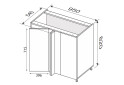 Зображення 2 - Низ кут Н 90°/820x1000x600 1дв лівий Міленіум / Millenium MiroMark